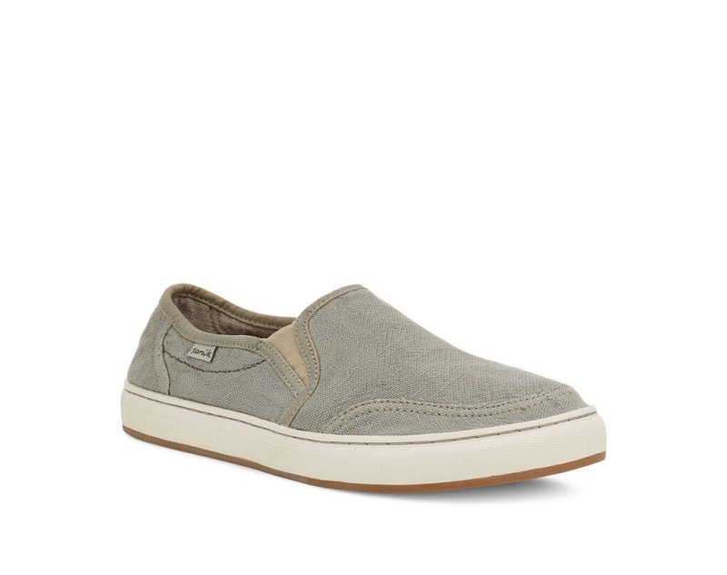 Sanuk Tideline Hemp Slip On Men's Sidewalk Surfers Light Grey | Canada 224VRW